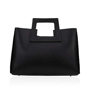 Large Smooth Leather Tote Noir